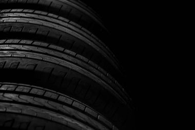 Lastik yığını arka plan. seçici odak.