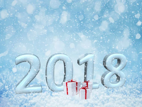 2018 mutlu yeni yıl kar background.merry Noel, 3d render