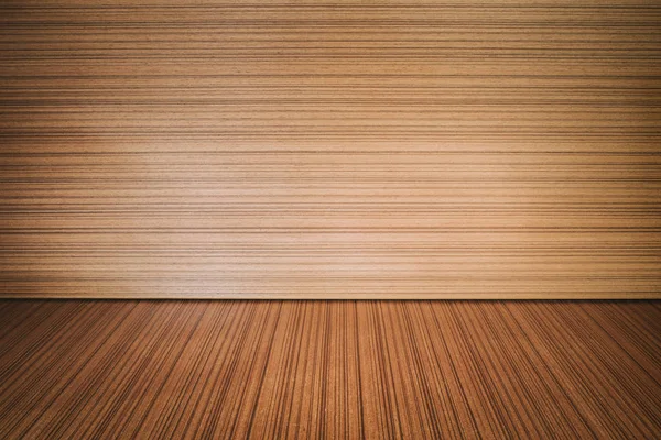 Sfondo vuoto in legno con riflettori. Piano tavolo in legno — Foto Stock