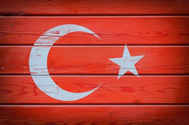 Ahşap zemin üzerinde Türkiye bayrağı