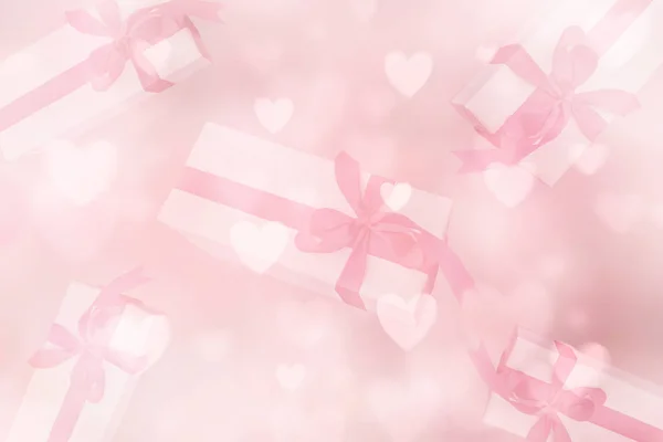 Rosa colorato romantico sfondo a forma di cuore per San Valentino — Foto Stock