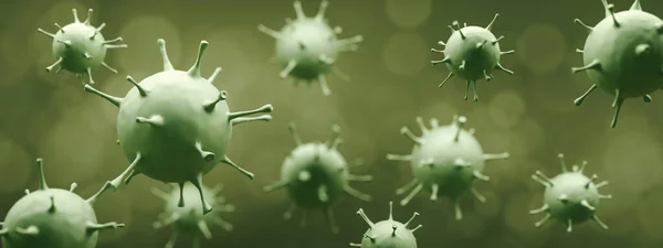 3d Illustration, view of Corona virus under microscope, virus and producing vaccine. Corona virus outbreaking. — Stock Photo, Image