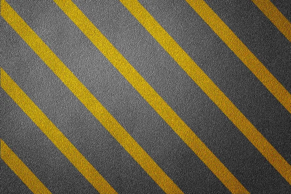 3D ilustrace silnice omezené žlutými čárami vzor a pozadí, texturované dopravní pravidla koncept. — Stock fotografie
