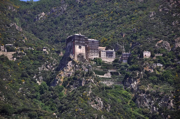 Athos - Montanha Sagrada na Grécia com mosteiros antigos — Fotografia de Stock