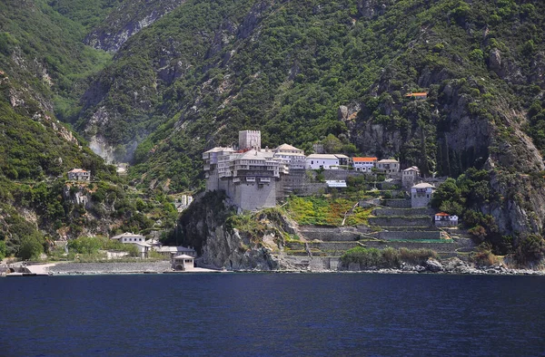 Athos - Holy Mountain in Greece with ancient monasteries Stock Photo