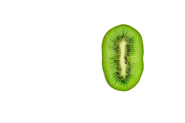 Green juicy kiwi fruit on a white background — 스톡 사진