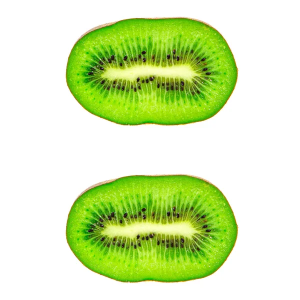 Verde suculent kiwi fructe pe un fundal alb — Fotografie, imagine de stoc