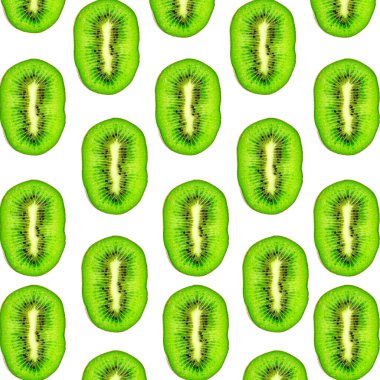 Green juicy kiwi fruit on a white background