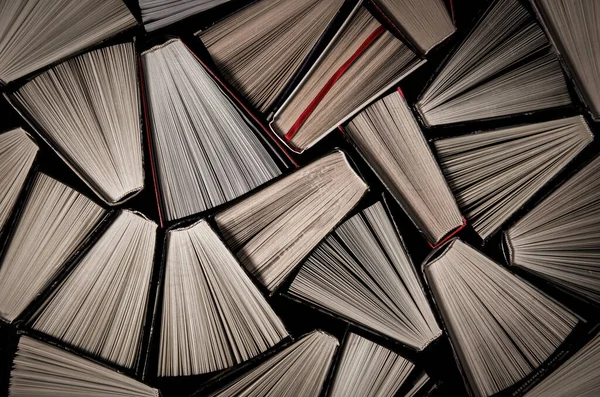 Böcker Många Gamla Böcker Bokhandel Eller Bibliotek Massor Färgglada Tjocka — Stockfoto