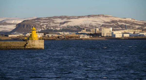 Março 2014 Mar Oceano Atlântico Beira Mar Reykjavik — Fotografia de Stock