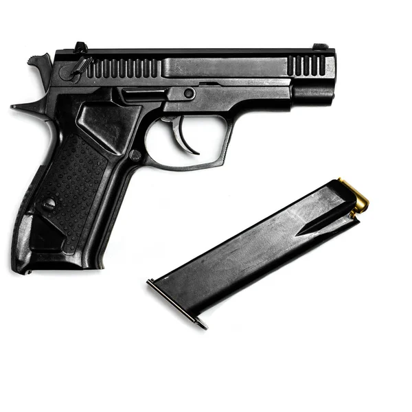 Traumás önvédelmi fegyver fekszik fehér háttér — Stock Fotó
