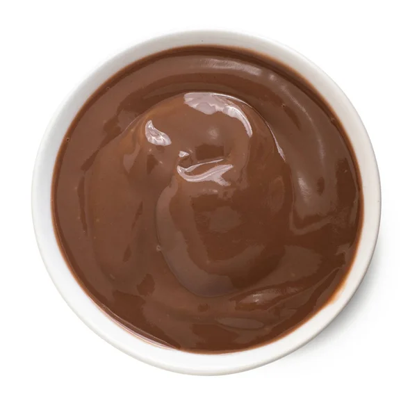 Σοκολάτα επιδόρπιο απομονώνονται σε λευκό φόντο. Άνω όψη — Φωτογραφία Αρχείου