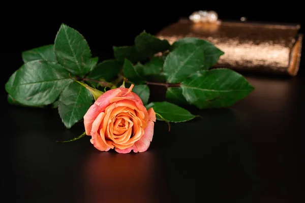 Una fotografía de una rosa en un tono bajo . — Foto de Stock