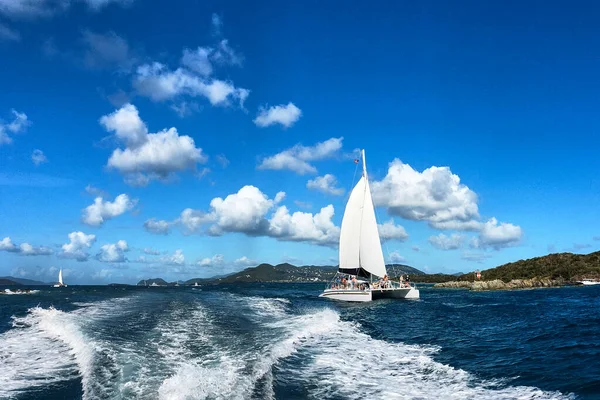 John Virgin Islands Mar 2017 View Back Deck Boat Leaving — Stock Photo, Image