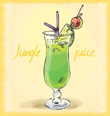 Orman suyu kokteylinin vektör çizimi