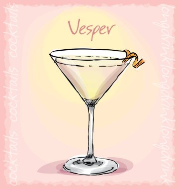 Vesper kokteylinin vektör çizimi