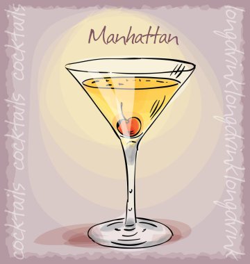 Manhattan kokteylinin vektör çizimi