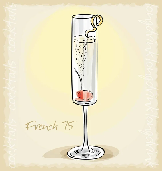 Fransız Kokteylinin Vektör Çizimi — Stok Vektör