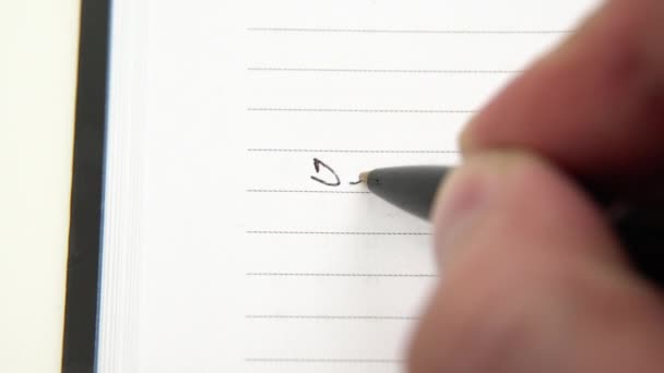 Person Hand Writing Secret Diary Reflecting Writing Journal Pen — 图库视频影像
