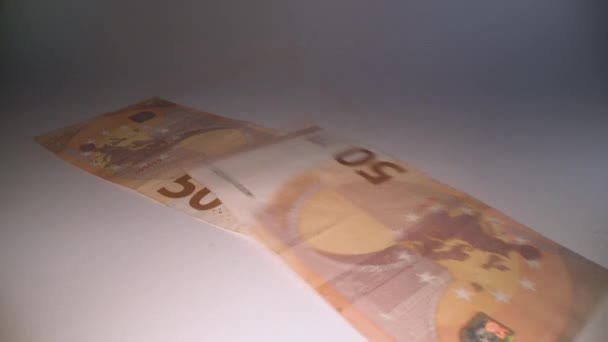 Банківські Банкноти Євро Зникають Темному Фоні Збереження Інвестування Грошей Тіньова — стокове відео
