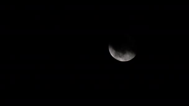 Timelapse Clouds Passing Full Moon Darkness Dramatic Scenery Scary Night — Stock Video