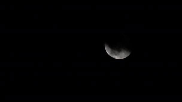 Zeitraffer Von Wolken Die Bei Vollmond Der Dunkelheit Vorüberziehen Dramatische — Stockvideo