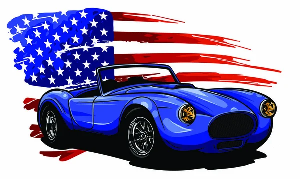 Bir Amerikan kas arabasının vektör grafik tasarımı çizimi — Stok Vektör
