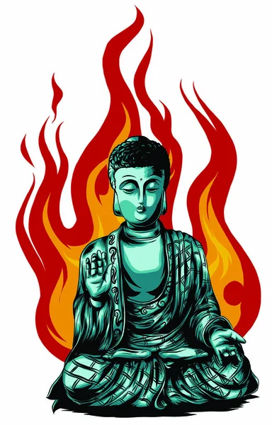 Hand drawn vector illustration of Buddha isolated — Stock Vector