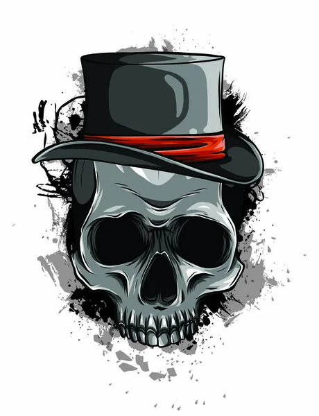 Kowbojska czaszka w stylowym brązowym kapeluszu fedora — Wektor stockowy