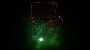 Parlayan neon efektleri Cats Club Maine Rakun tabelası. Kedi kafası, parlak reklam tasarımı unsuru, veteriner kliniği için kedi logosu afişi, evcil hayvan dükkanı, gece kulübü konsepti.