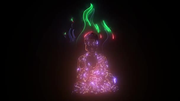 Meditación aura buddha video animación — Vídeo de stock