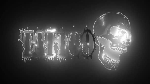 Tätowierstudio Emblem Totenkopf. Videoanimation — Stockvideo