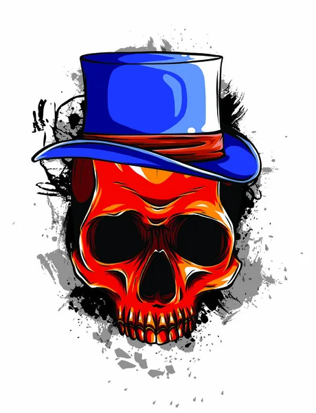 Татуювання черепа гангстерів. Голова смерті з сигарою і капелюхом вектор — стоковий вектор