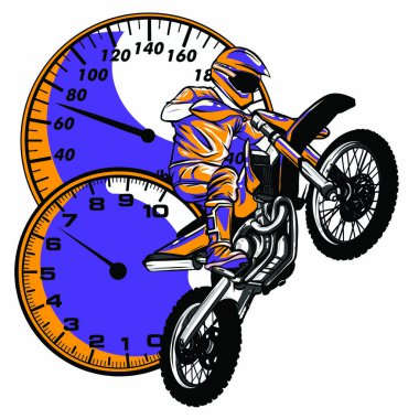 Motosiklet sürücüsü, soyut vektör silueti. Yol motosikleti yarışı