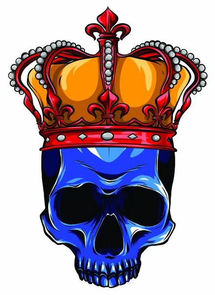 King of death. Portrait of a skull with a crown — Stock Vector