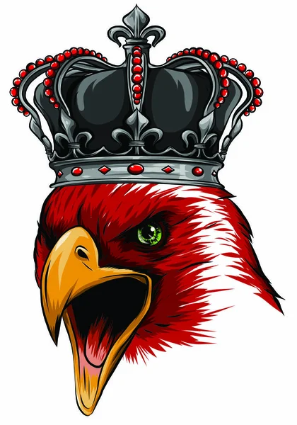 A rainha do logotipo vetorial das águias. Estilo bonito impressão coroa águia de fundo . — Vetor de Stock