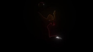 Voleybol oyuncusu silueti. video