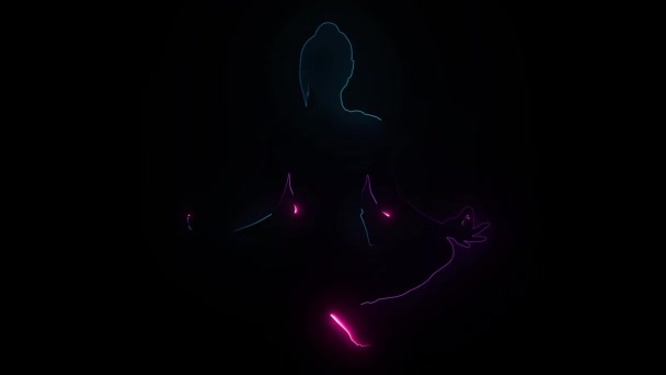 Yoga lotus pose, les femmes concept de bien-être vidéo — Video