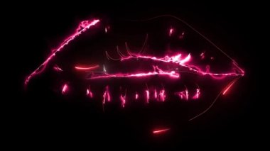 Dişi kırmızı ruj öpücük animasyon videosu