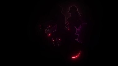Motosiklet klasik neon levhası. video