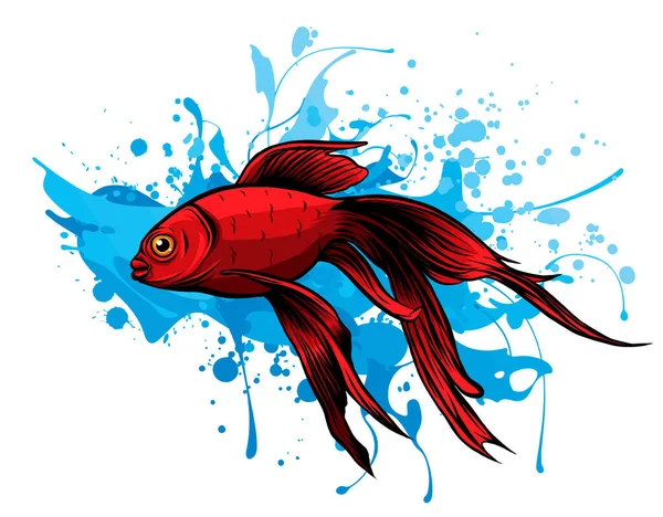 Kırmızı Davul, Redfish. Rafine detayları ile vektör illüstrasyon — Stok Vektör
