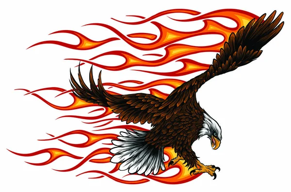 Flaming Eagle - grafica del veicolo. Pronti per il taglio del vinile . . — Vettoriale Stock