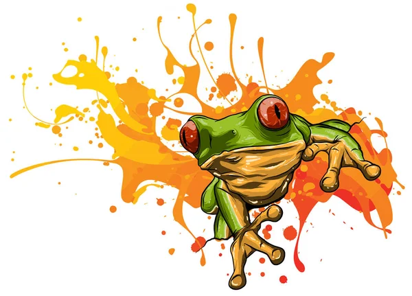 Mała żabka. Wektor ilustracja cute little frog. — Wektor stockowy