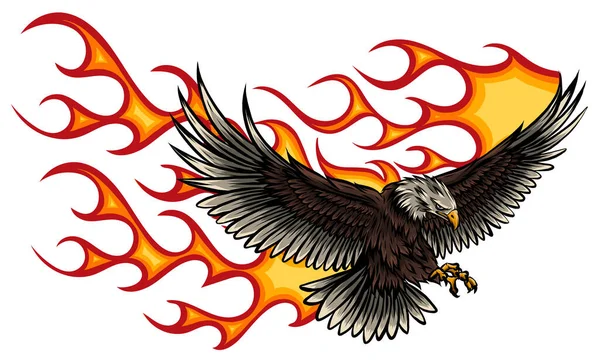 Flaming Eagle - graphique du véhicule. Prêt pour la découpe de vinyle . . — Image vectorielle