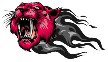 Bıyıklı Kaplan Başı 'nın Maskot Vektör ResmiName