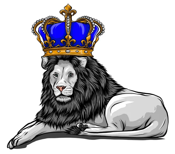 Vektorová barva král lev ilustrace na bílém pozadí — Stockový vektor