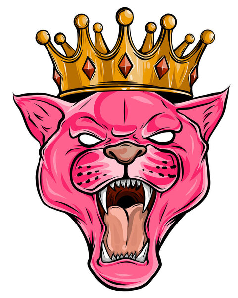 Panther in the crown. Vector illustration design