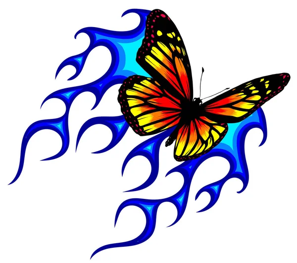 Abstract tattoo - a magic butterfly vector illustration — Stock Vector