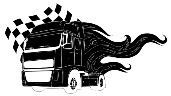 Vector truck simple flat illustration, front view — 스톡 벡터