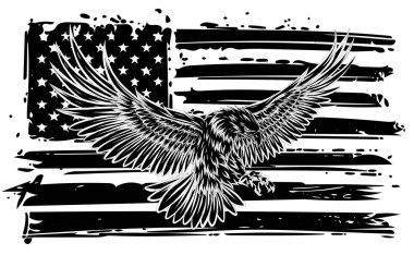 Usa 'nın ulusal sembolü. Flag ve Eagle. vektör